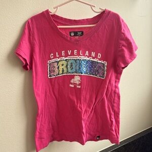 Pink girls Cleveland Browns t-shirt size 7/8